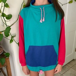 🏹 vintage soft color block pullover